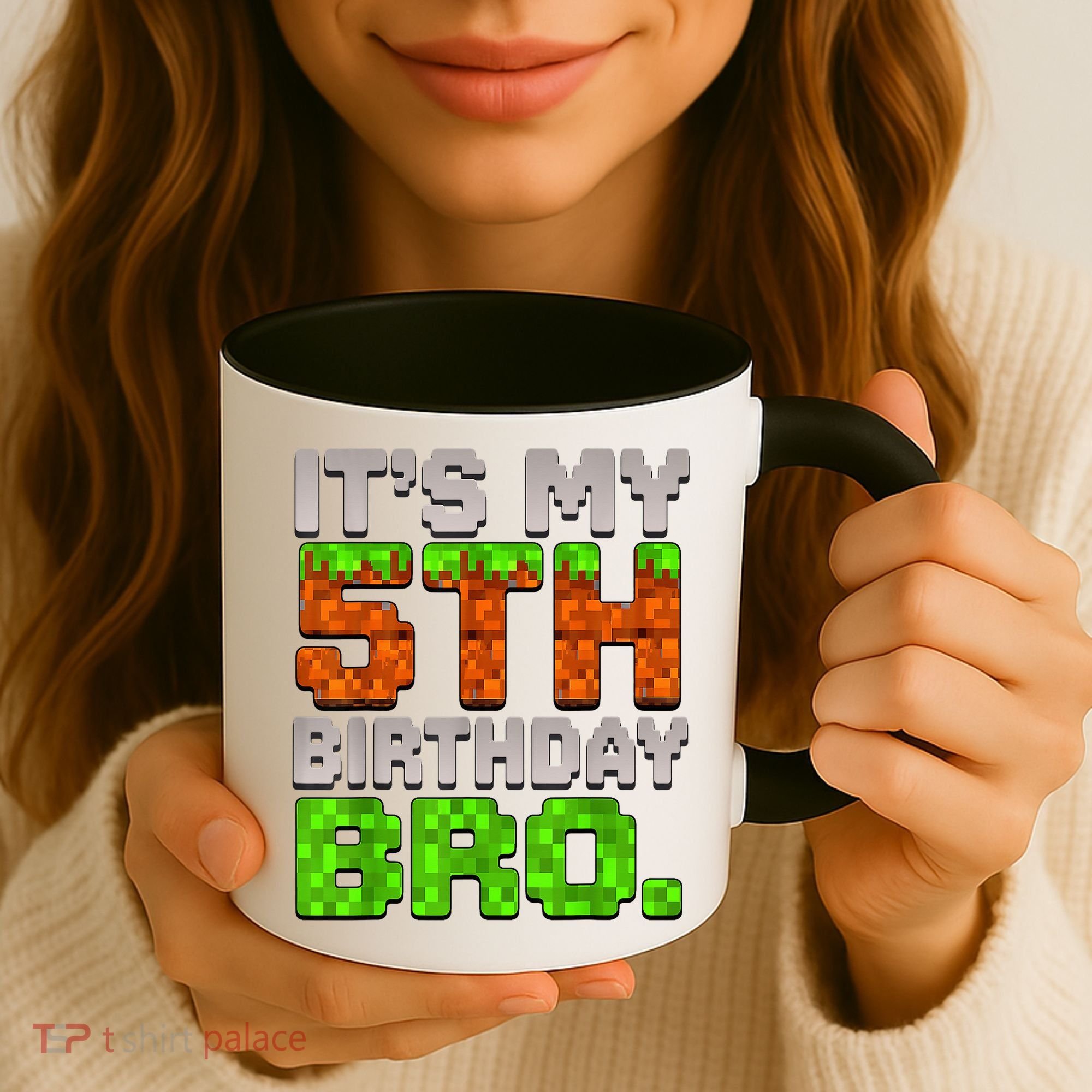 Boy It'S My 5th Birthday Bro Video Game Pixel Coffee Mug