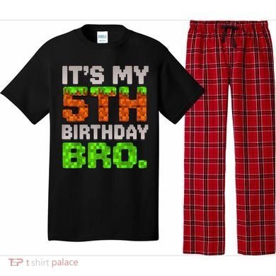 Boy It'S My 5th Birthday Bro Video Game Pixel Pajama Set