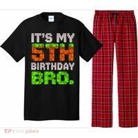Boy It'S My 5th Birthday Bro Video Game Pixel Pajama Set thumb 0