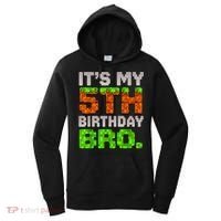 Boy It'S My 5th Birthday Bro Video Game Pixel Women's Hoodie thumb 0