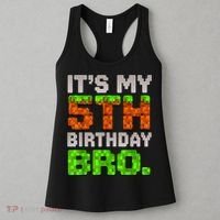 Boy It'S My 5th Birthday Bro Video Game Pixel Women's Tank Top thumb 3