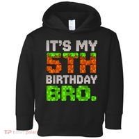 Boy It'S My 5th Birthday Bro Video Game Pixel Toddler Hoodie thumb 0