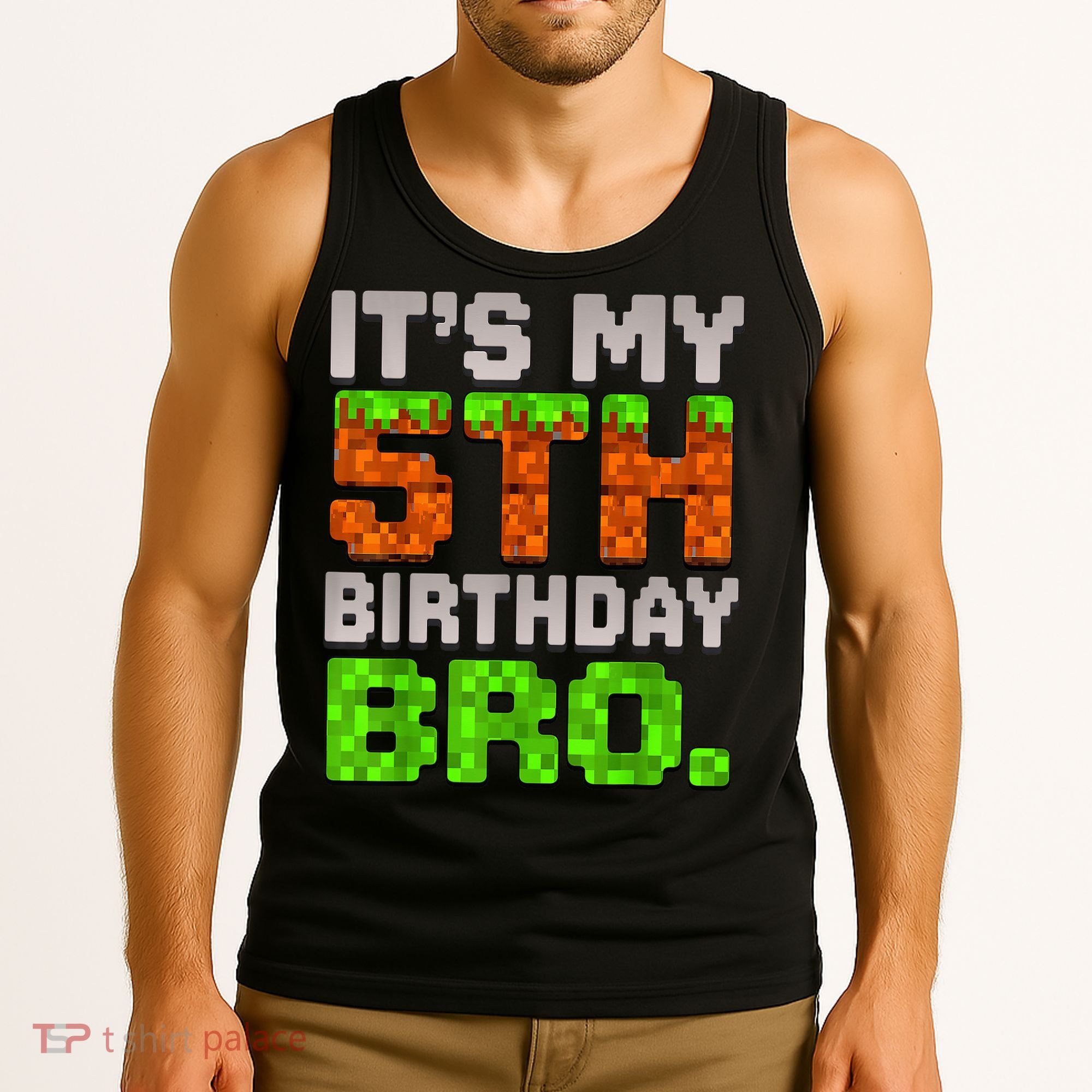 Boy It'S My 5th Birthday Bro Video Game Pixel Tank Top