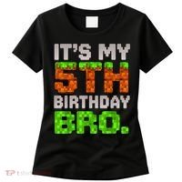 Boy It'S My 5th Birthday Bro Video Game Pixel Women's T-Shirt thumb 0