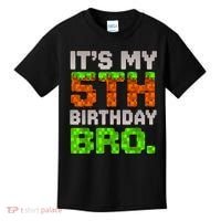 Boy It'S My 5th Birthday Bro Video Game Pixel Kids T-Shirt thumb 0