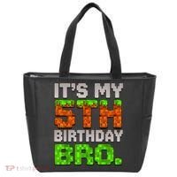 Boy It'S My 5th Birthday Bro Video Game Pixel Tote Bag thumb 0