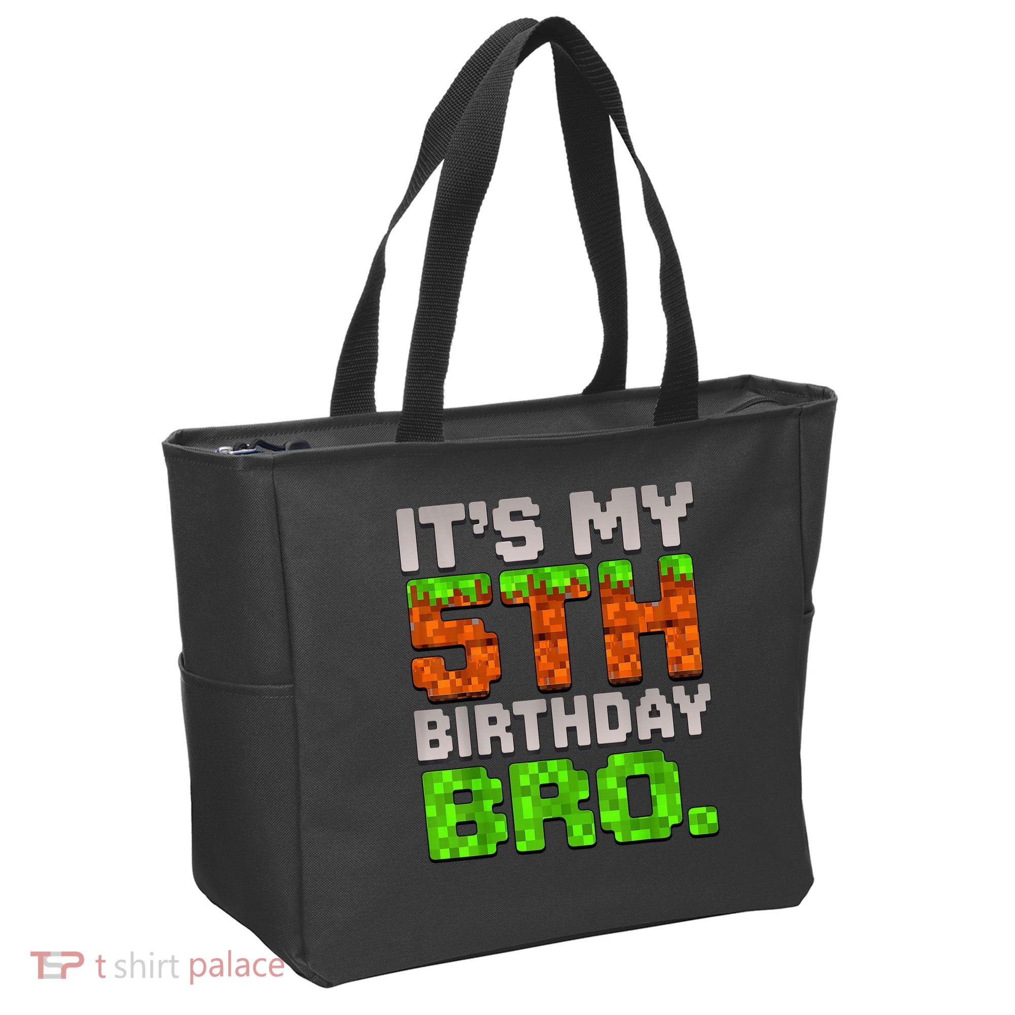 Boy It'S My 5th Birthday Bro Video Game Pixel Tote Bag