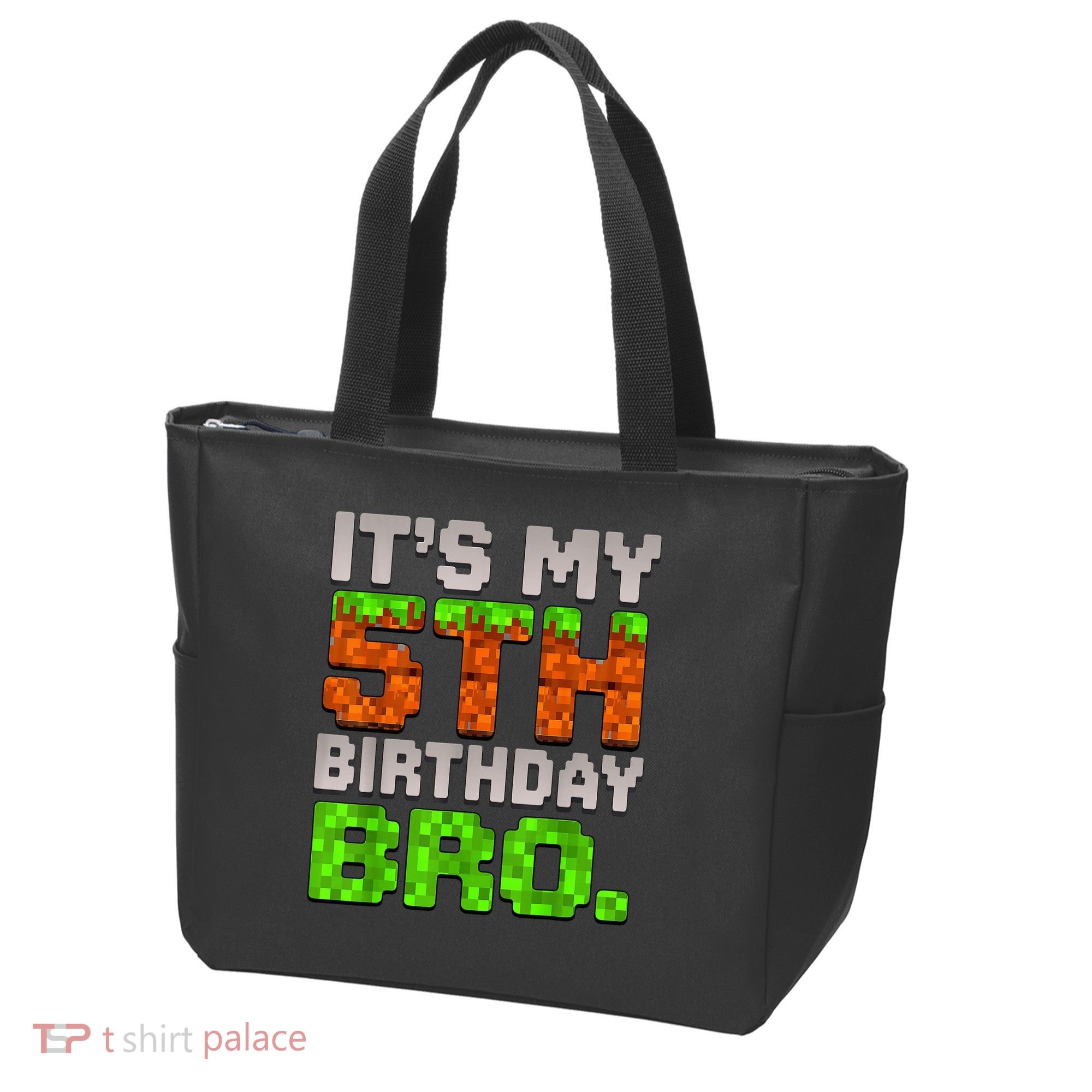 Boy It'S My 5th Birthday Bro Video Game Pixel Tote Bag