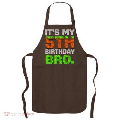 Boy It'S My 5th Birthday Bro Video Game Pixel Apron