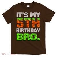 Boy It'S My 5th Birthday Bro Video Game Pixel T-Shirt thumb 0