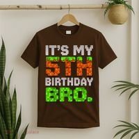 Boy It'S My 5th Birthday Bro Video Game Pixel T-Shirt thumb 2