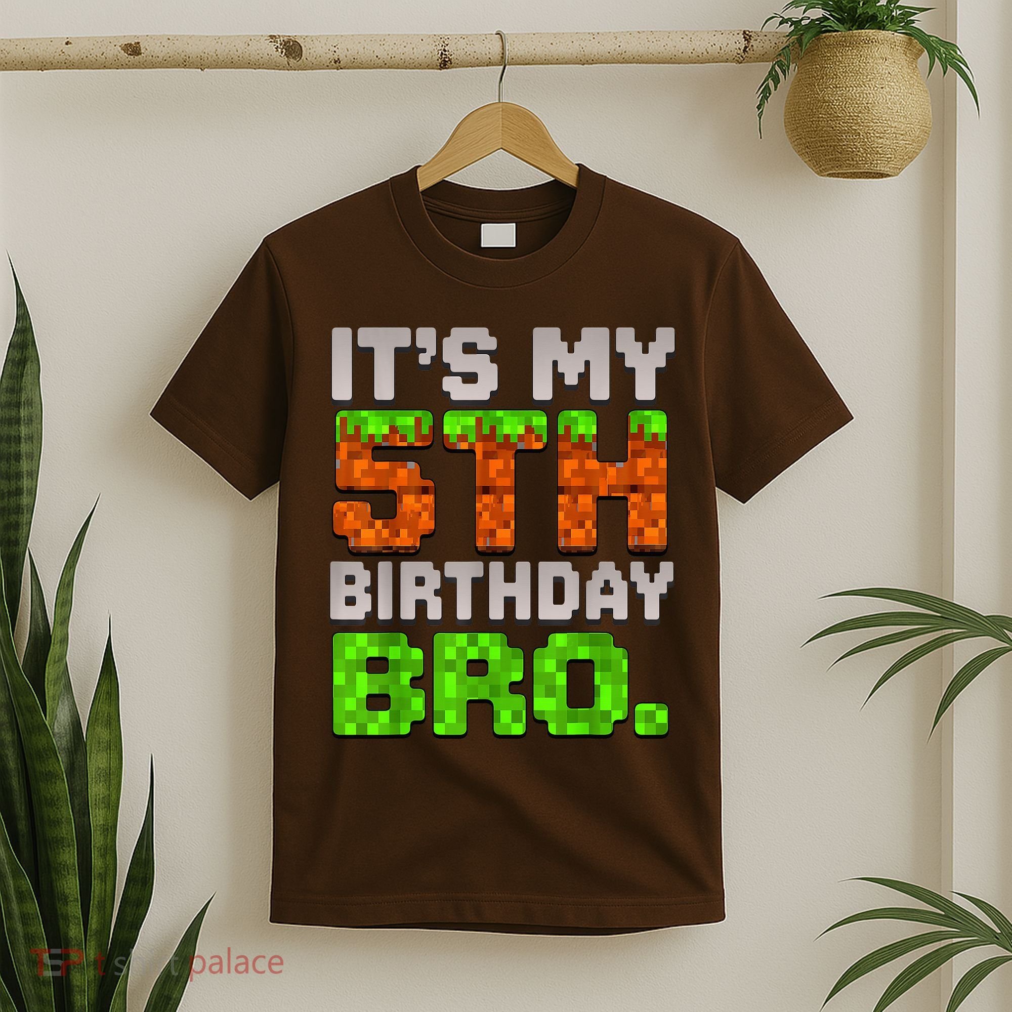 Boy It'S My 5th Birthday Bro Video Game Pixel T-Shirt