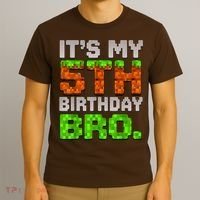 Boy It'S My 5th Birthday Bro Video Game Pixel T-Shirt thumb 3