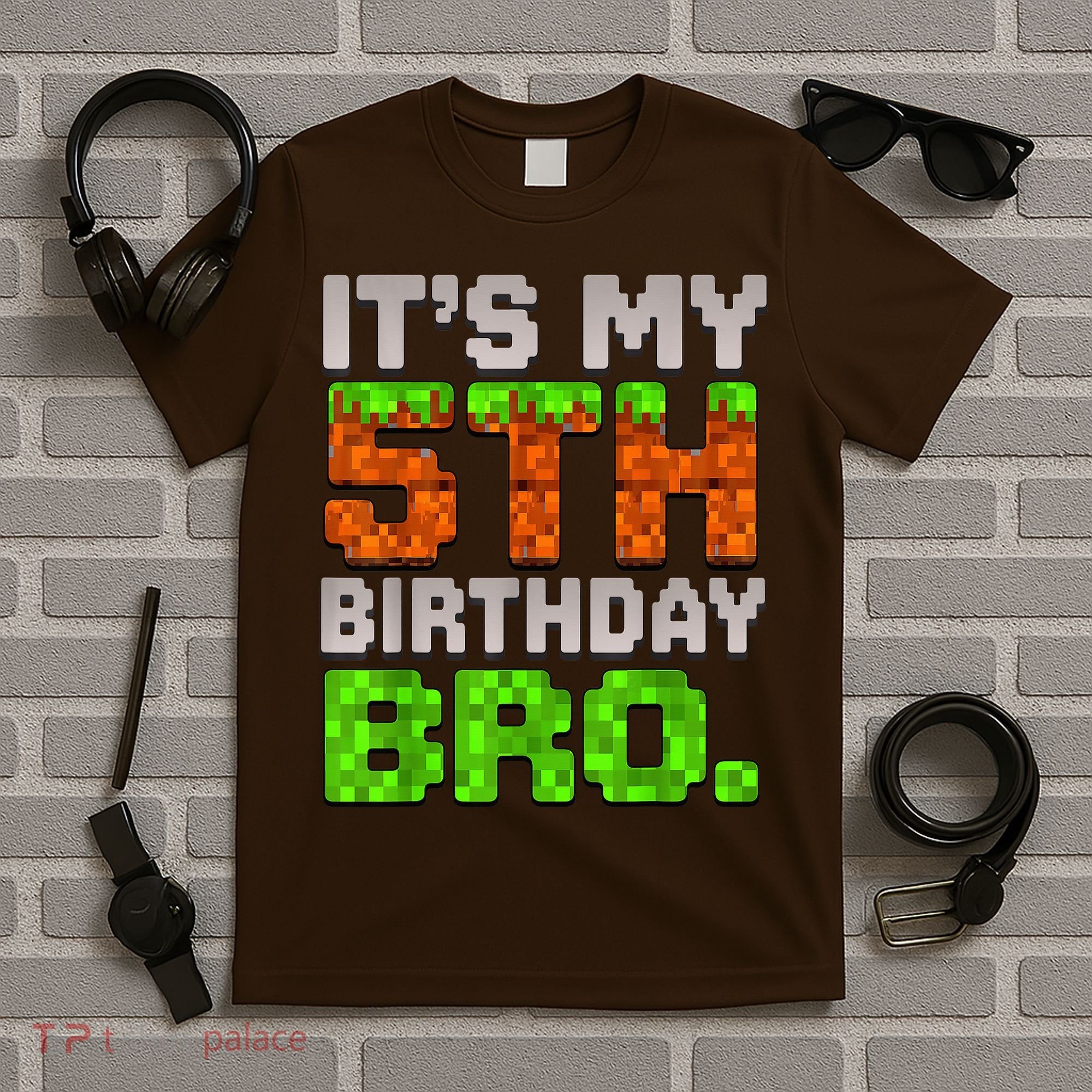 Boy It'S My 5th Birthday Bro Video Game Pixel T-Shirt