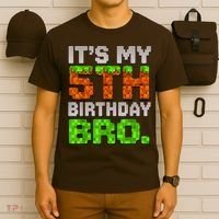 Boy It'S My 5th Birthday Bro Video Game Pixel T-Shirt thumb 6
