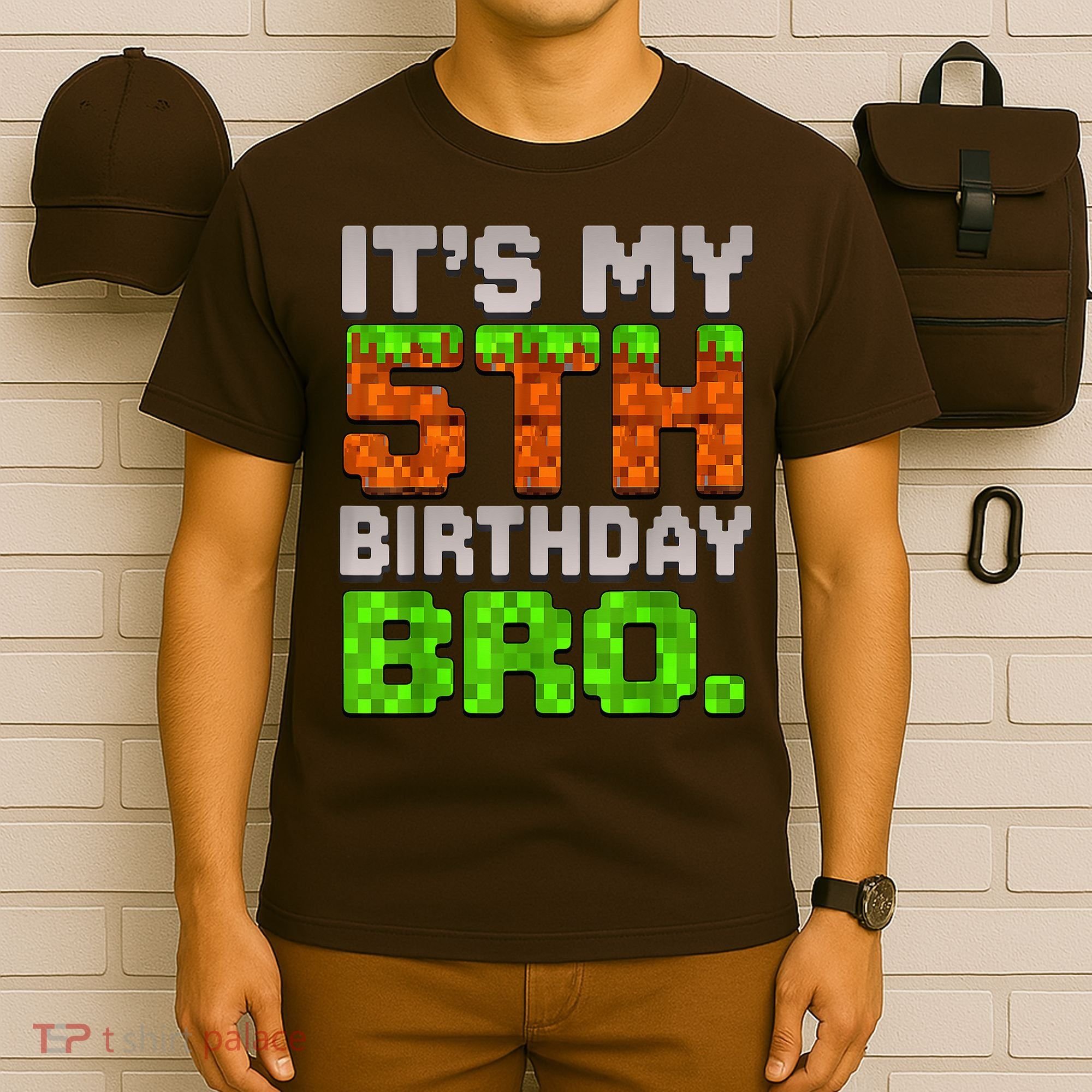 Boy It'S My 5th Birthday Bro Video Game Pixel T-Shirt