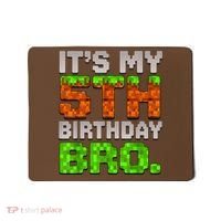 Boy It'S My 5th Birthday Bro Video Game Pixel Mousepad thumb 0
