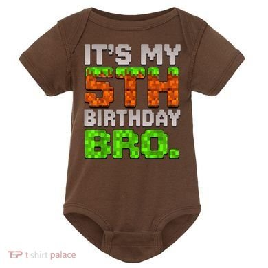 Boy It'S My 5th Birthday Bro Video Game Pixel Baby Bodysuit