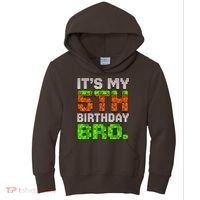 Boy It'S My 5th Birthday Bro Video Game Pixel Kids Hoodie thumb 0