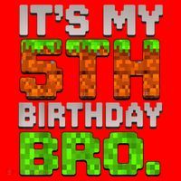 Boy It'S My 5th Birthday Bro Video Game Pixel Santa Hat thumb 1