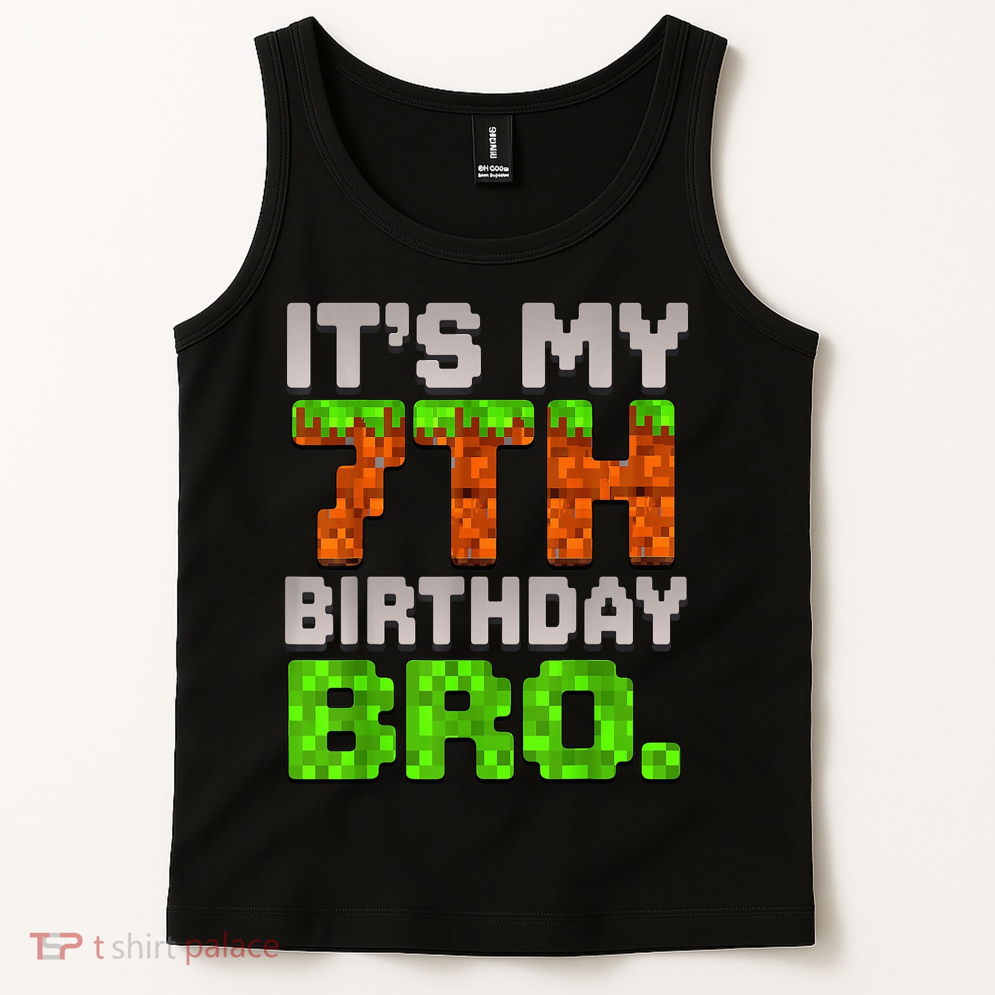 Boy It'S My 7th Birthday Bro Video Game Pixel Tank Top