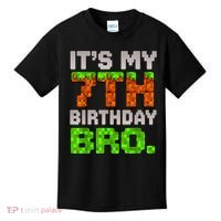 Boy It'S My 7th Birthday Bro Video Game Pixel Kids T-Shirt thumb 0