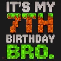 Boy It'S My 7th Birthday Bro Video Game Pixel Kids T-Shirt thumb 4