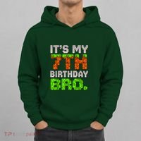 Boy It'S My 7th Birthday Bro Video Game Pixel Hoodie thumb 0