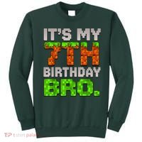 Boy It'S My 7th Birthday Bro Video Game Pixel Sweatshirt thumb 0