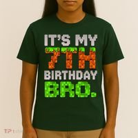 Boy It'S My 7th Birthday Bro Video Game Pixel T-Shirt thumb 4