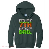 Boy It'S My 7th Birthday Bro Video Game Pixel Kids Hoodie thumb 0