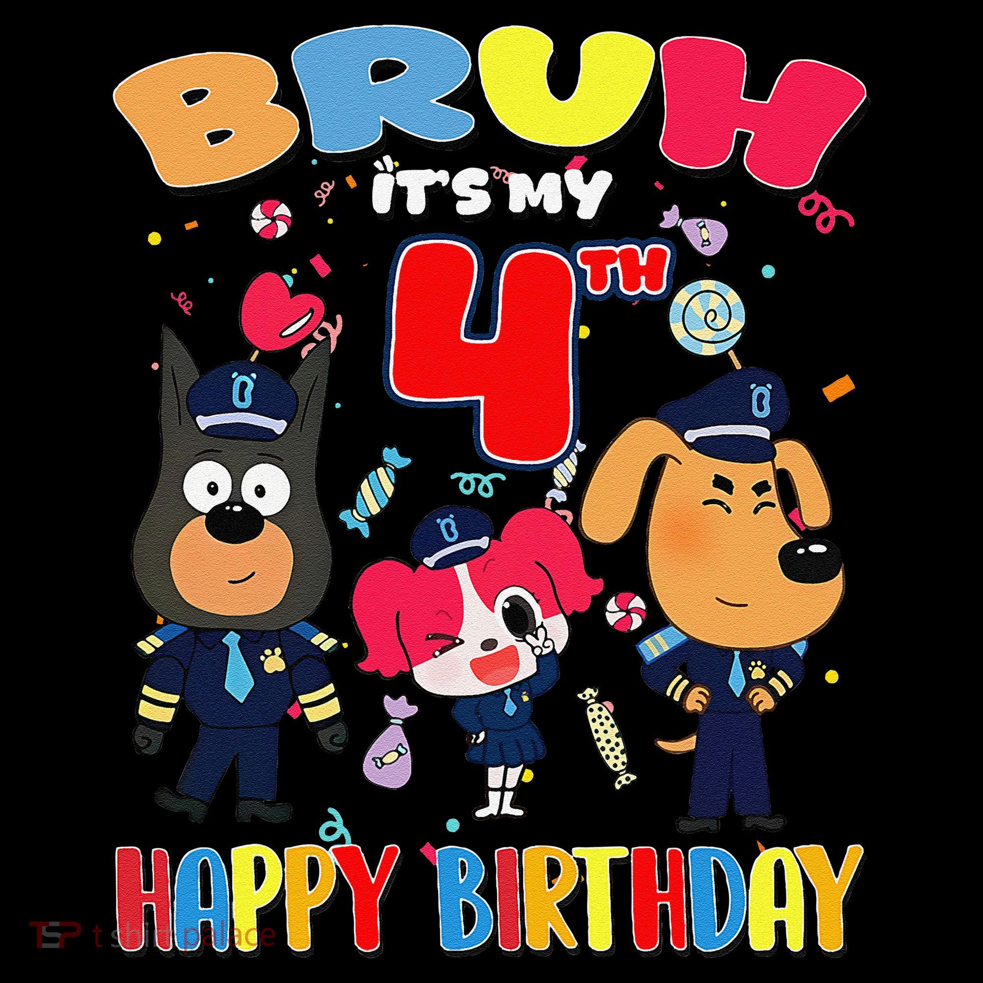 Bruh Its My 4th Birthday Sheriff Party Gift for Coffee Mug
