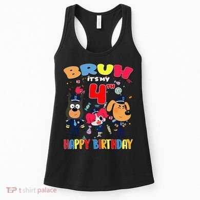 Bruh Its My 4th Birthday Sheriff Party Gift for Women's Tank Top