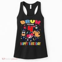 Bruh Its My 4th Birthday Sheriff Party Gift for Women's Tank Top thumb 0