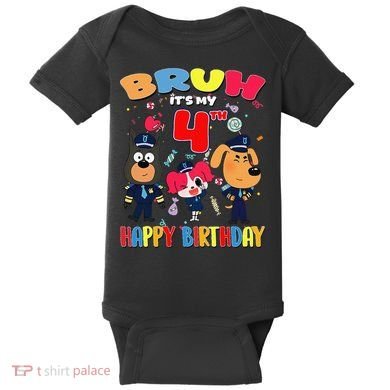 Bruh Its My 4th Birthday Sheriff Party Gift for Baby Bodysuit