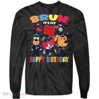 Bruh Its My 4th Birthday Sheriff Party Gift for Tie-Dye Long Sleeve Shirt thumb 0