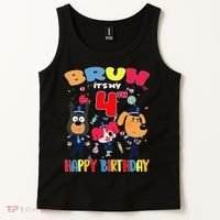 Bruh Its My 4th Birthday Sheriff Party Gift for Tank Top thumb 2