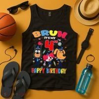 Bruh Its My 4th Birthday Sheriff Party Gift for Tank Top thumb 4