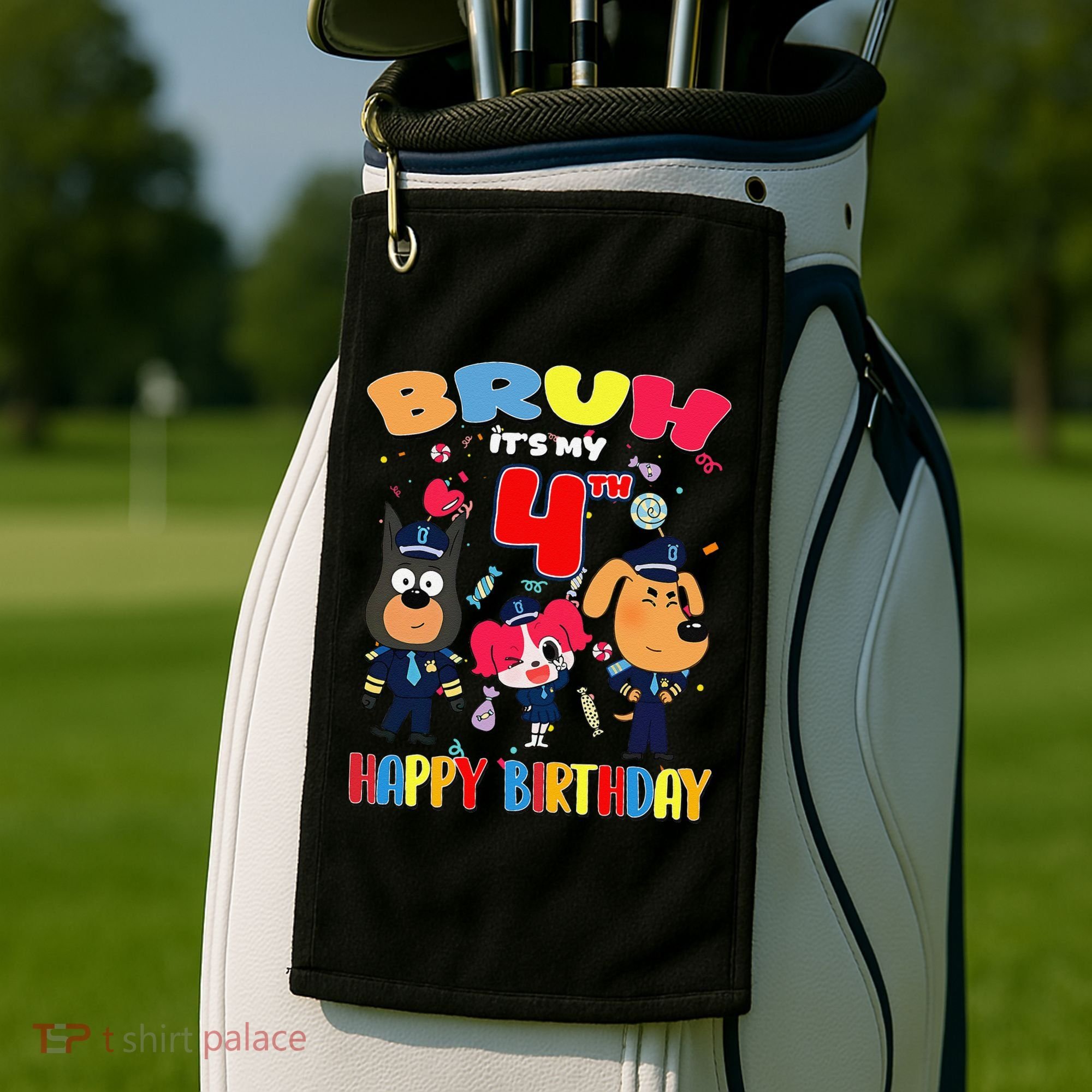 Bruh Its My 4th Birthday Sheriff Party Gift for Golf Towel