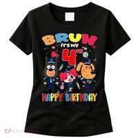 Bruh Its My 4th Birthday Sheriff Party Gift for Women's T-Shirt thumb 0