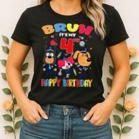 Bruh Its My 4th Birthday Sheriff Party Gift for Women's T-Shirt thumb 2