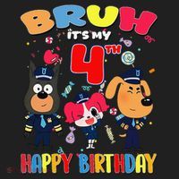 Bruh Its My 4th Birthday Sheriff Party Gift for Plastic Christmas Ball Ornament thumb 1