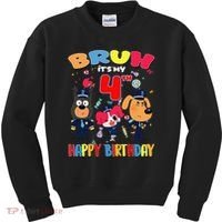 Bruh Its My 4th Birthday Sheriff Party Gift for Kids Sweatshirt thumb 0