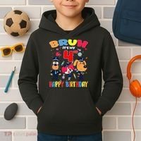 Bruh Its My 4th Birthday Sheriff Party Gift for Kids Hoodie thumb 2