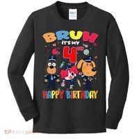 Bruh Its My 4th Birthday Sheriff Party Gift for Kids Long Sleeve Shirt thumb 0