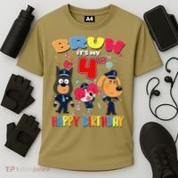 Bruh Its My 4th Birthday Sheriff Party Gift for Cooling Performance Crew T-Shirt thumb 3