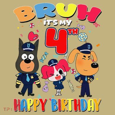 Bruh Its My 4th Birthday Sheriff Party Gift for Hoodie