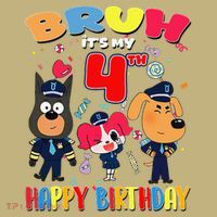 Bruh Its My 4th Birthday Sheriff Party Gift for Hoodie thumb 7