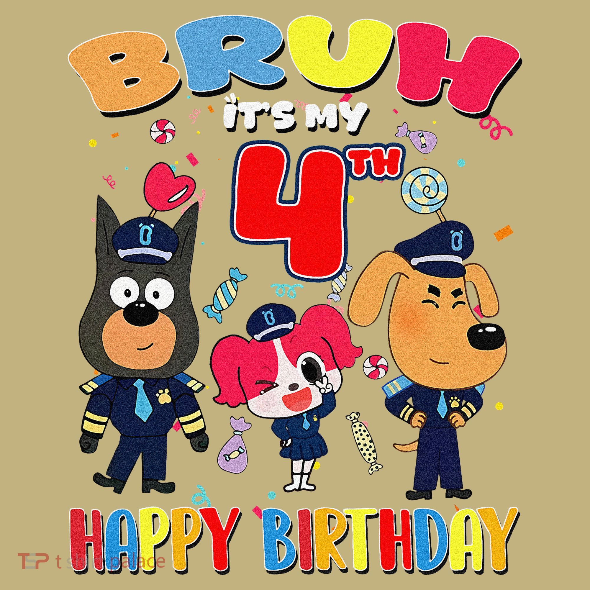 Bruh Its My 4th Birthday Sheriff Party Gift for Hoodie