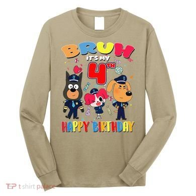 Bruh Its My 4th Birthday Sheriff Party Gift for Long Sleeve Shirt